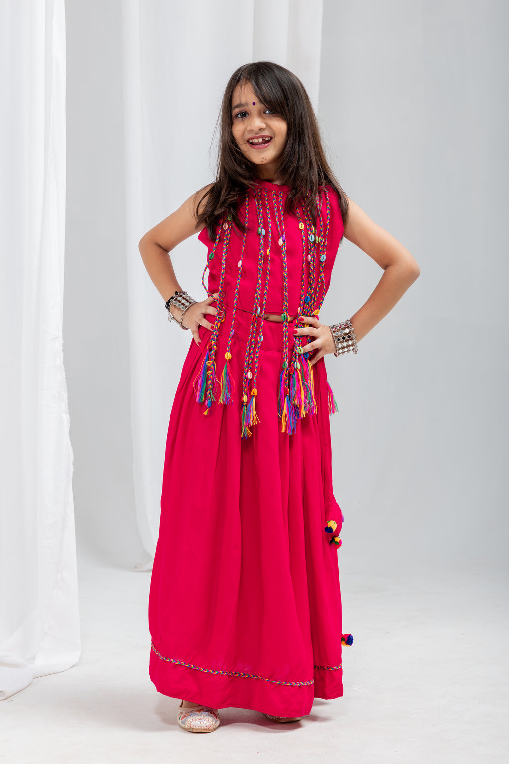 Pure Rayon Cotton Kids Navratri Lehenga Choli