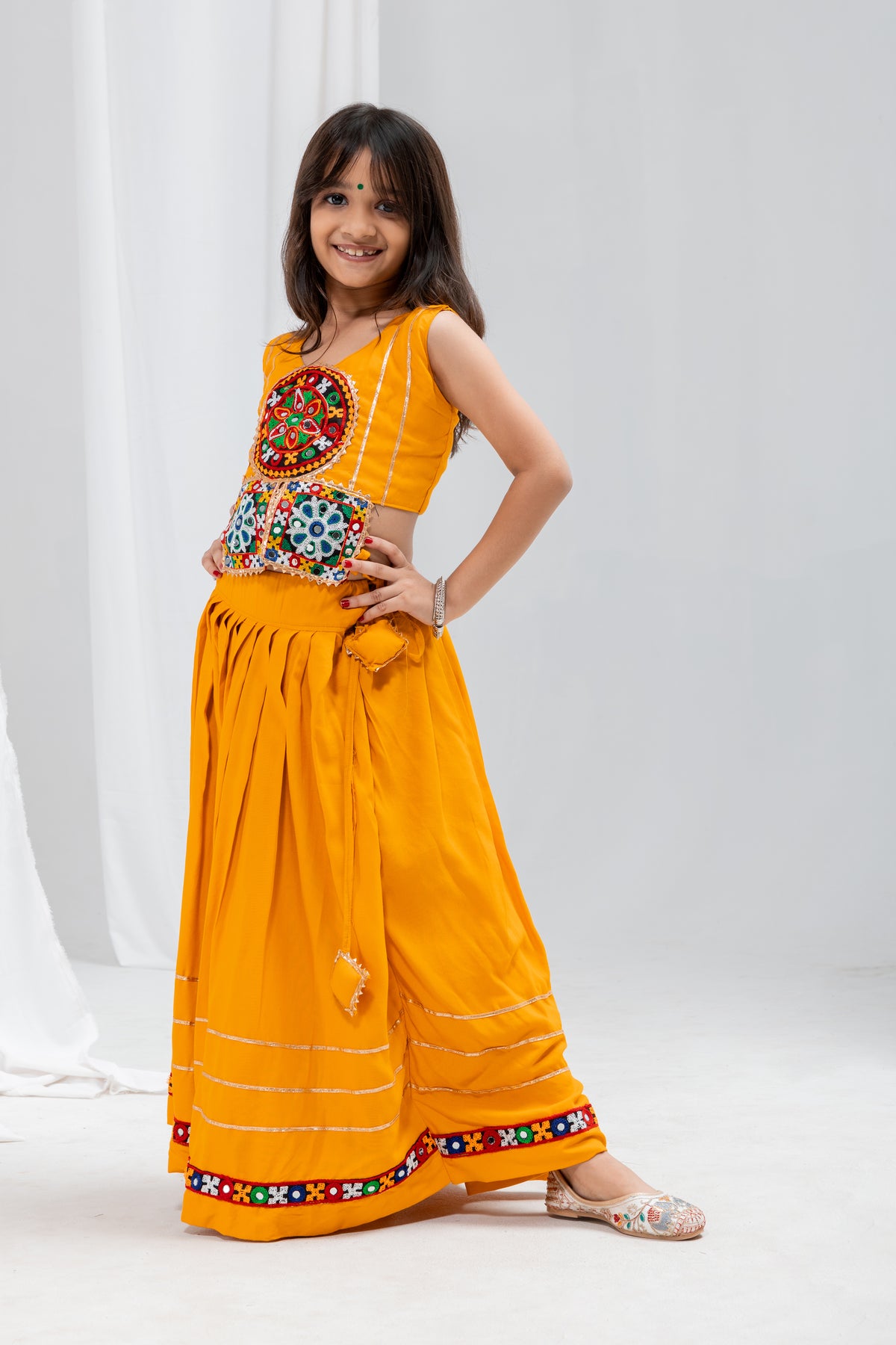 Rayon Cotton Kids Navratri Lehenga