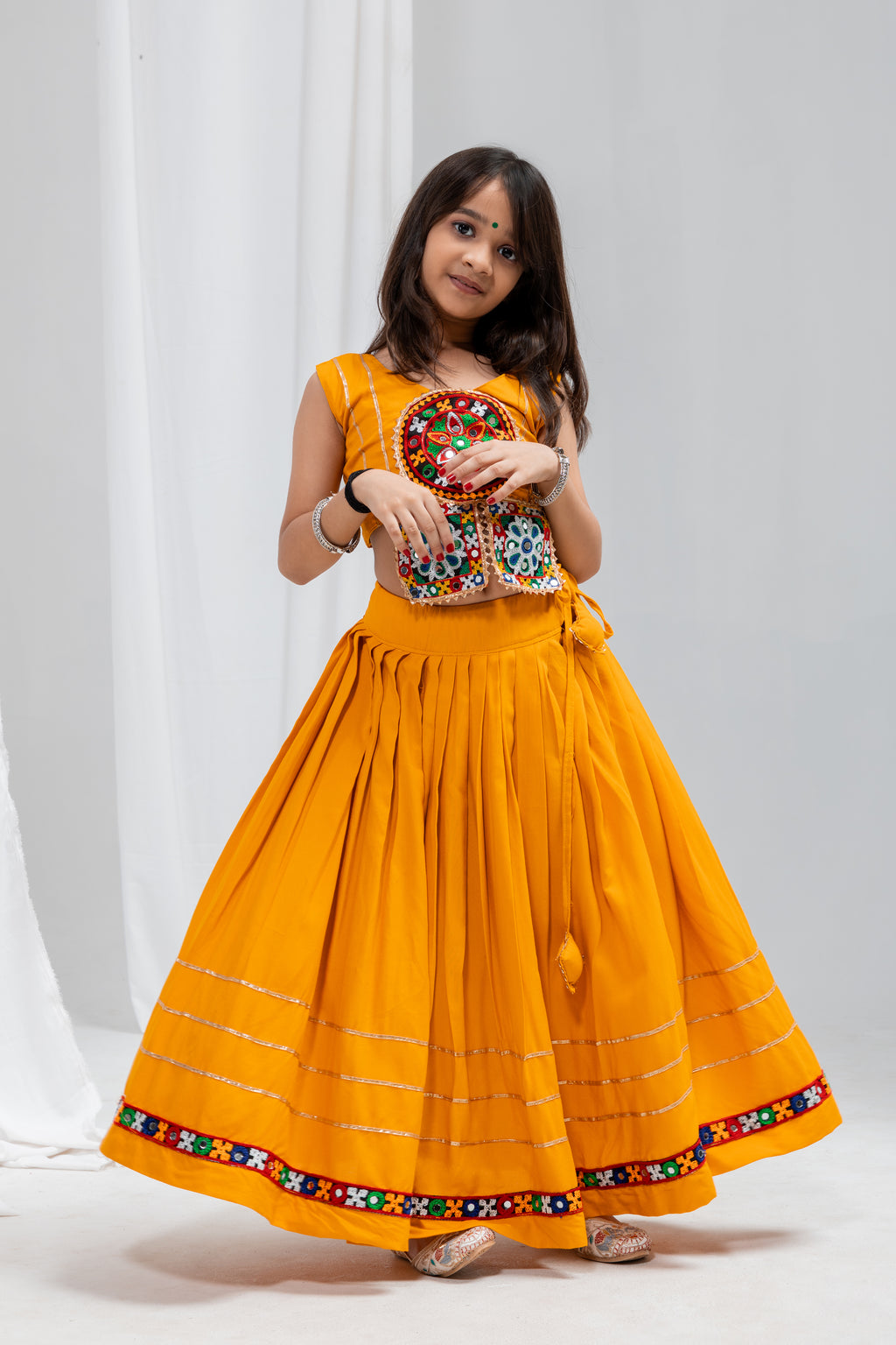 Rayon Cotton Kids Navratri Lehenga