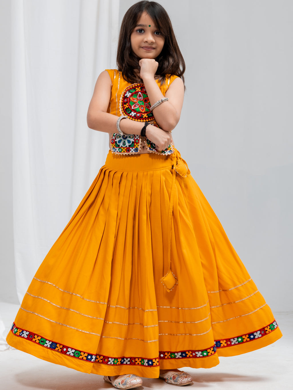 Rayon Cotton Kids Navratri Lehenga