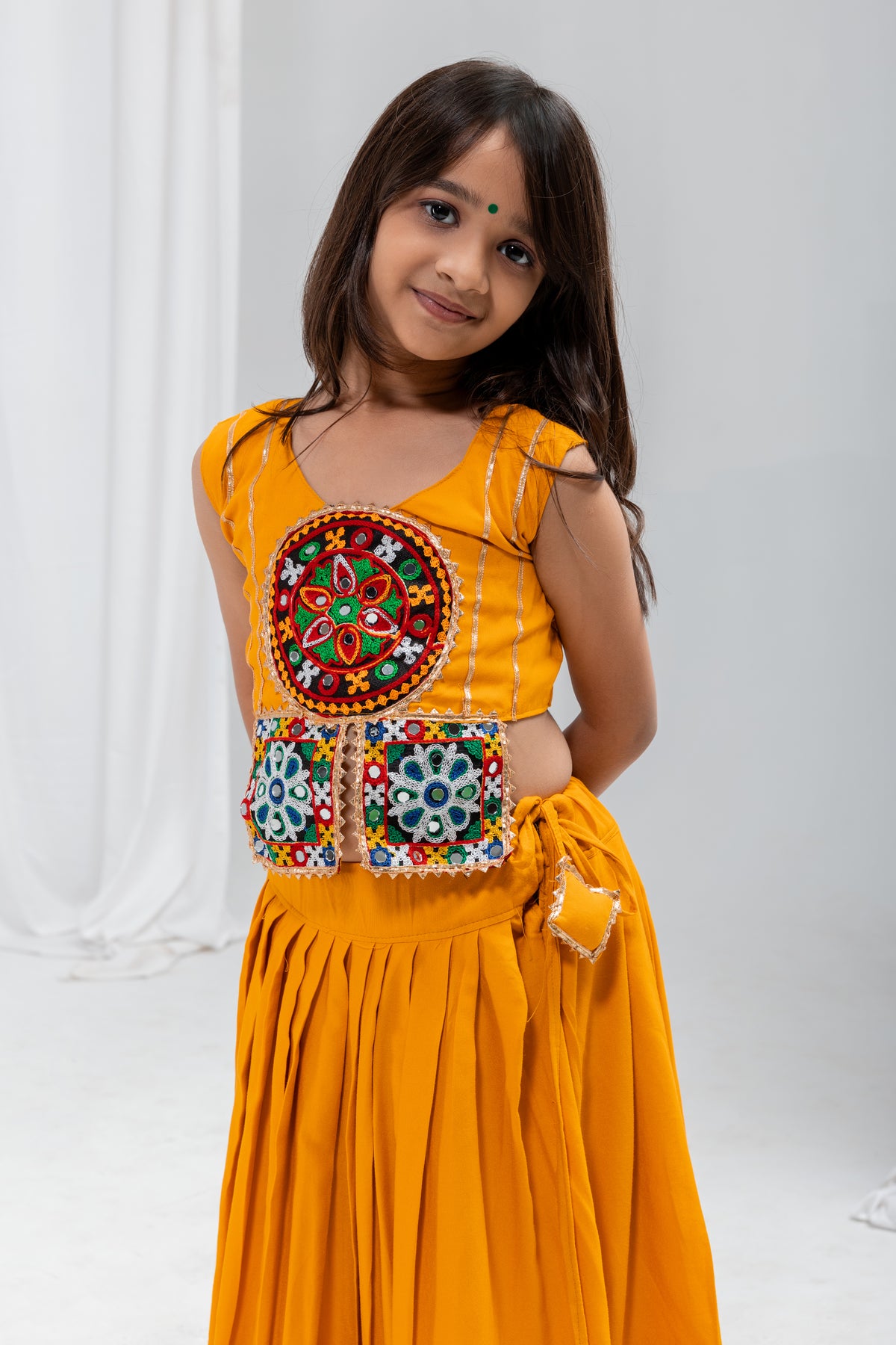 Rayon Cotton Kids Navratri Lehenga