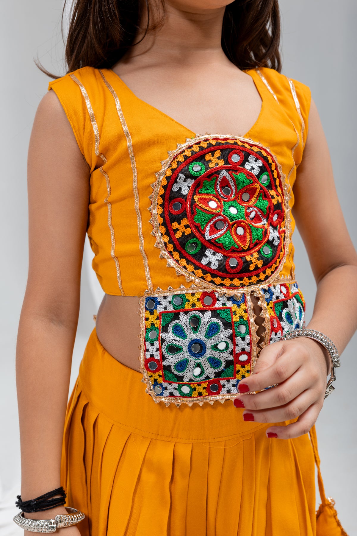 Rayon Cotton Kids Navratri Lehenga