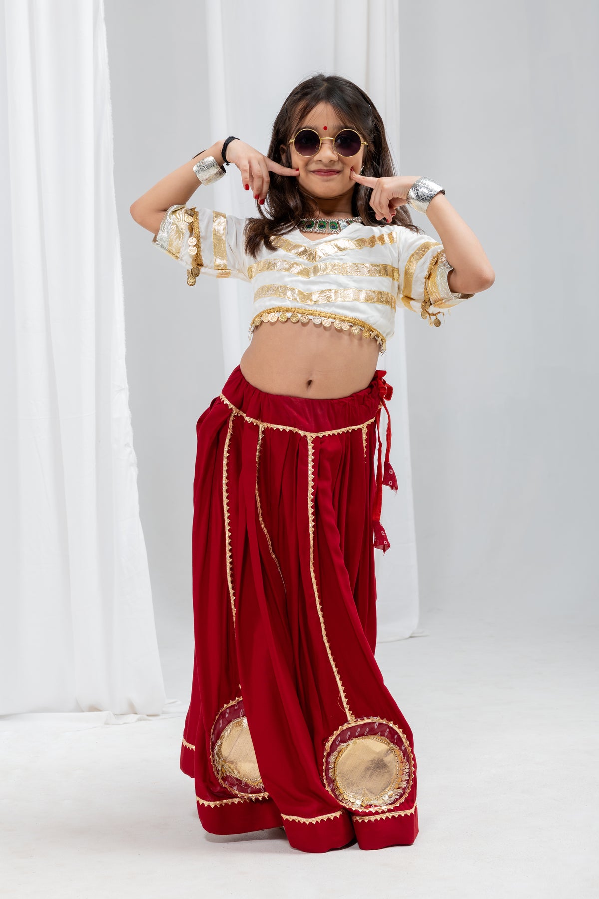 Pure Rayon Cotton Kids Navratri Lehenga