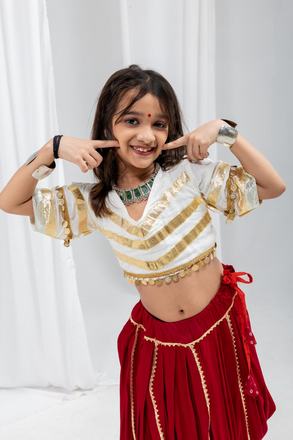 Pure Rayon Cotton Kids Navratri Lehenga