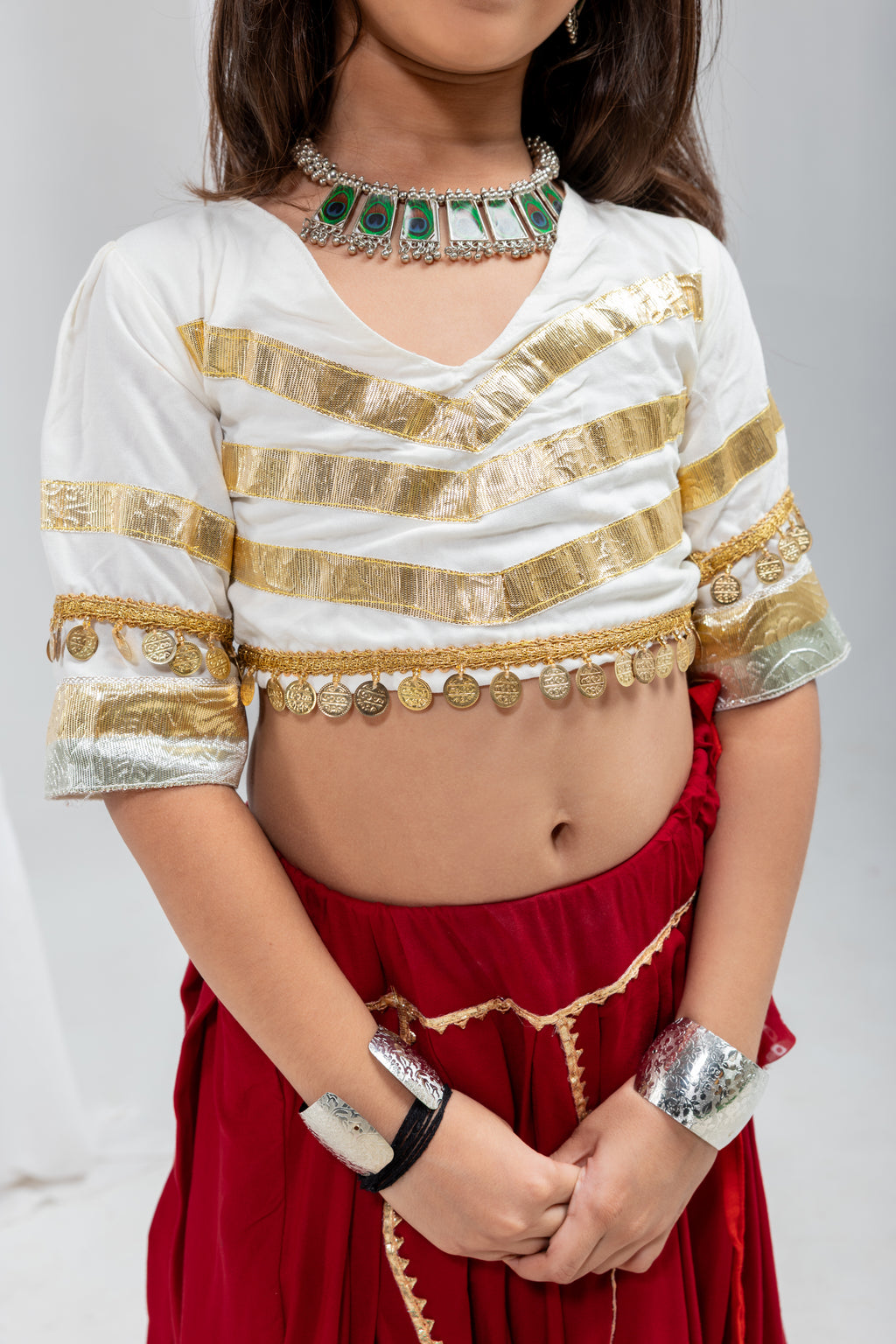 Pure Rayon Cotton Kids Navratri Lehenga
