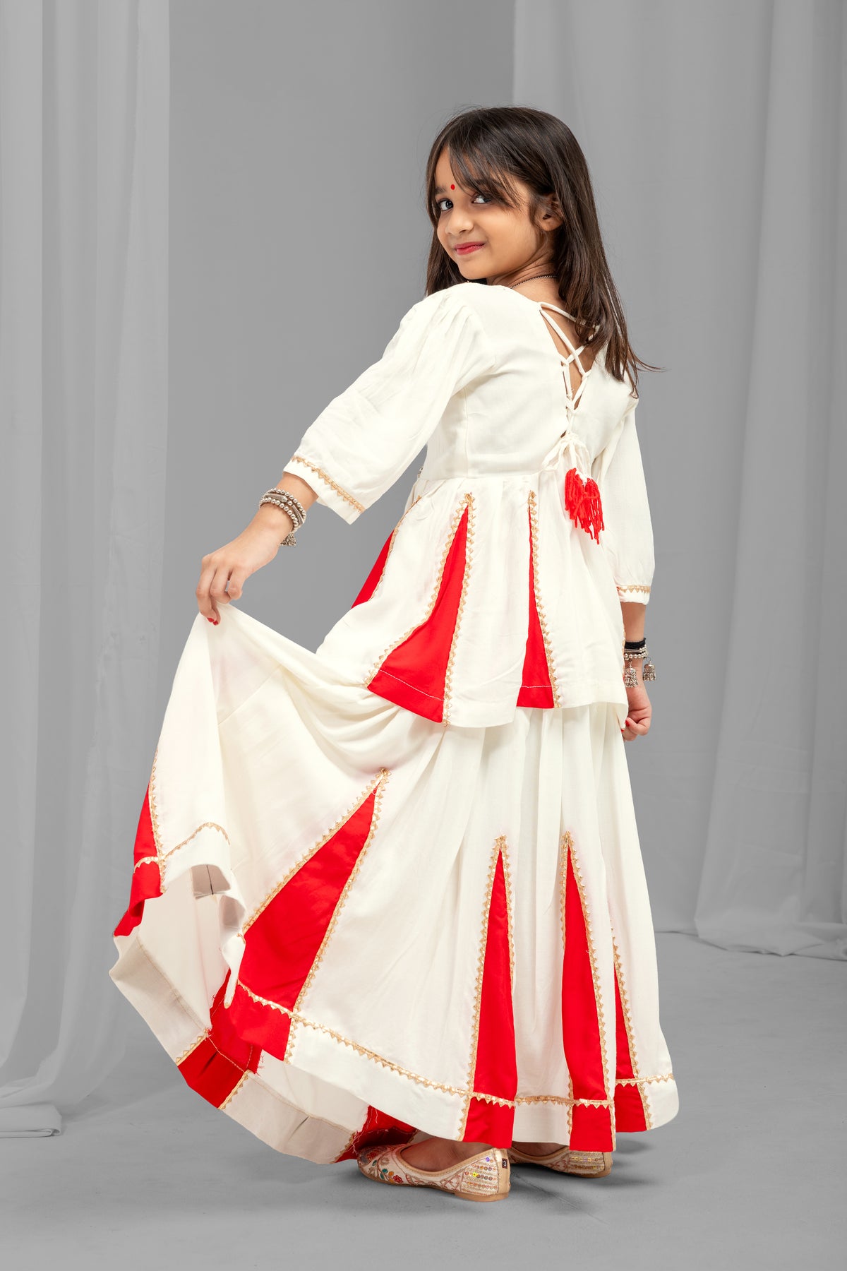Pure Rayon Cotton Kids Navratri Lehenga