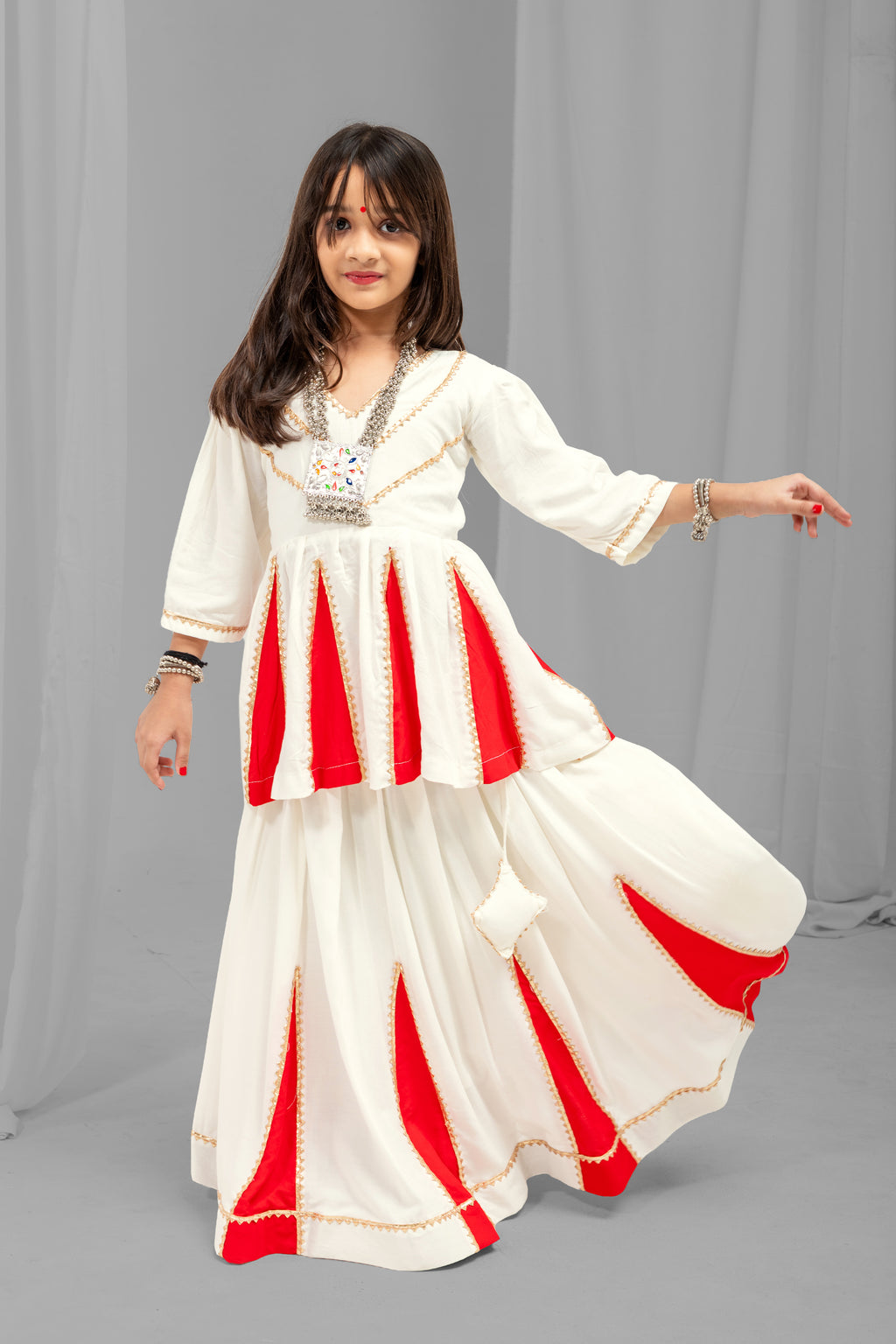 Pure Rayon Cotton Kids Navratri Lehenga