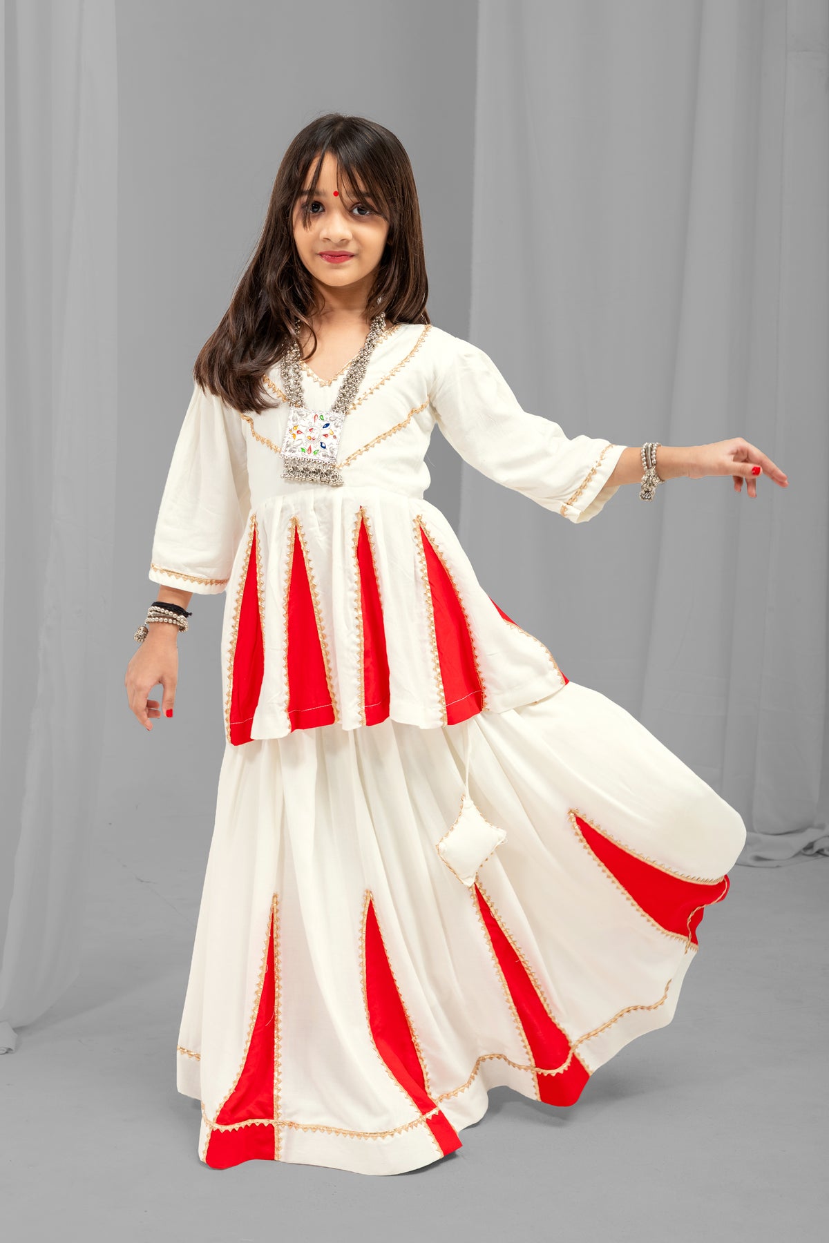 Pure Rayon Cotton Kids Navratri Lehenga