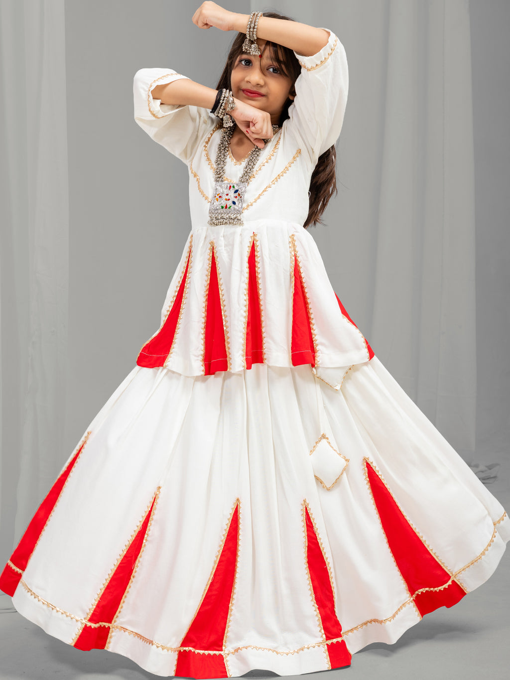Pure Rayon Cotton Kids Navratri Lehenga