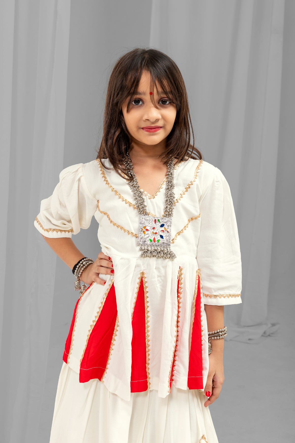 Pure Rayon Cotton Kids Navratri Lehenga