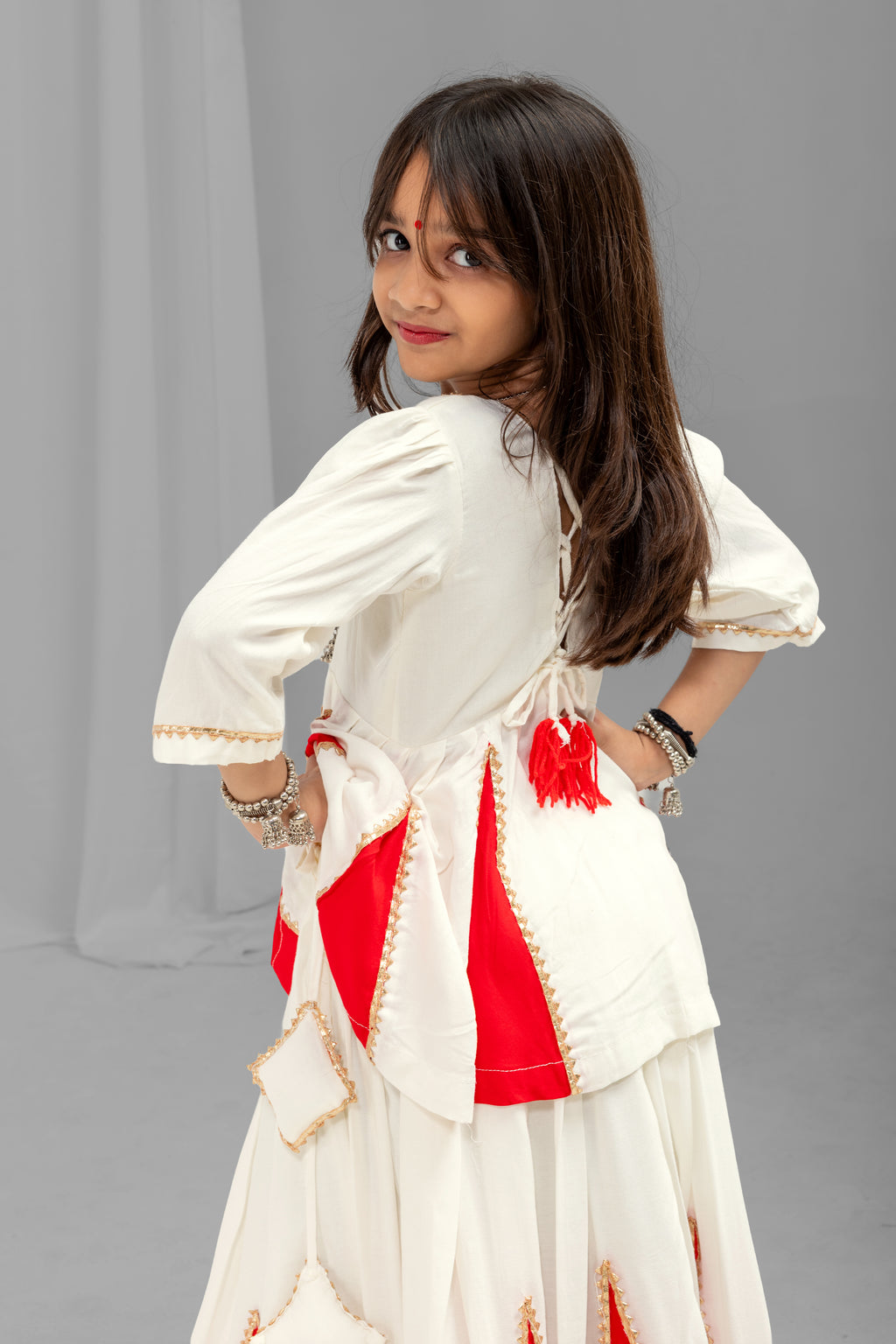 Pure Rayon Cotton Kids Navratri Lehenga