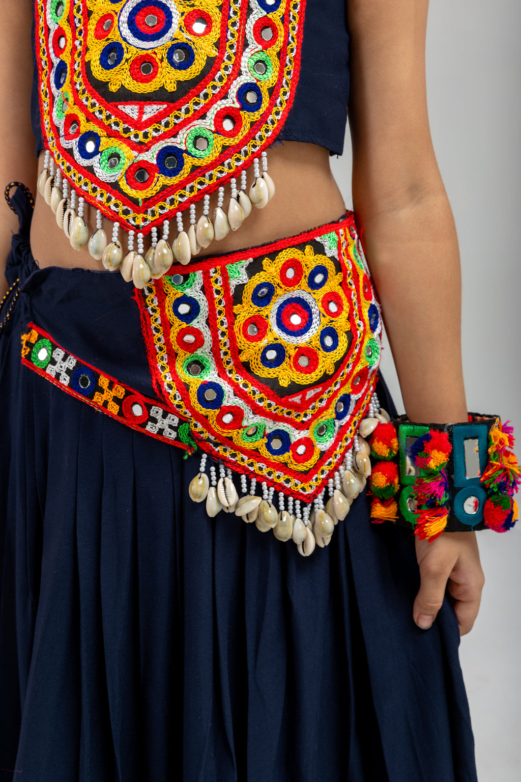 Pure Rayon Cotton Kids Navratri Lehenga With Blouse