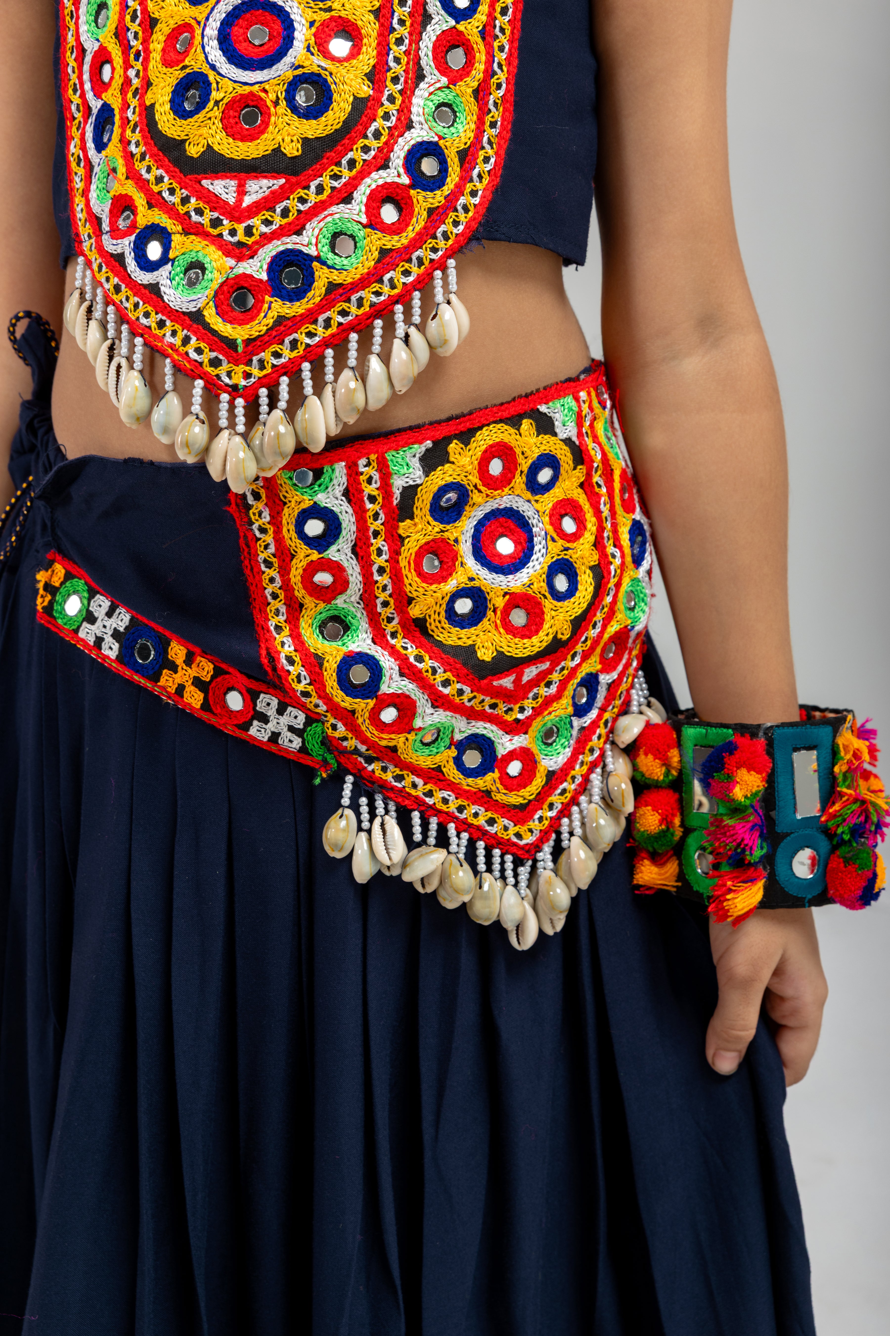 Pure Rayon Cotton Kids Navratri Lehenga With Blouse