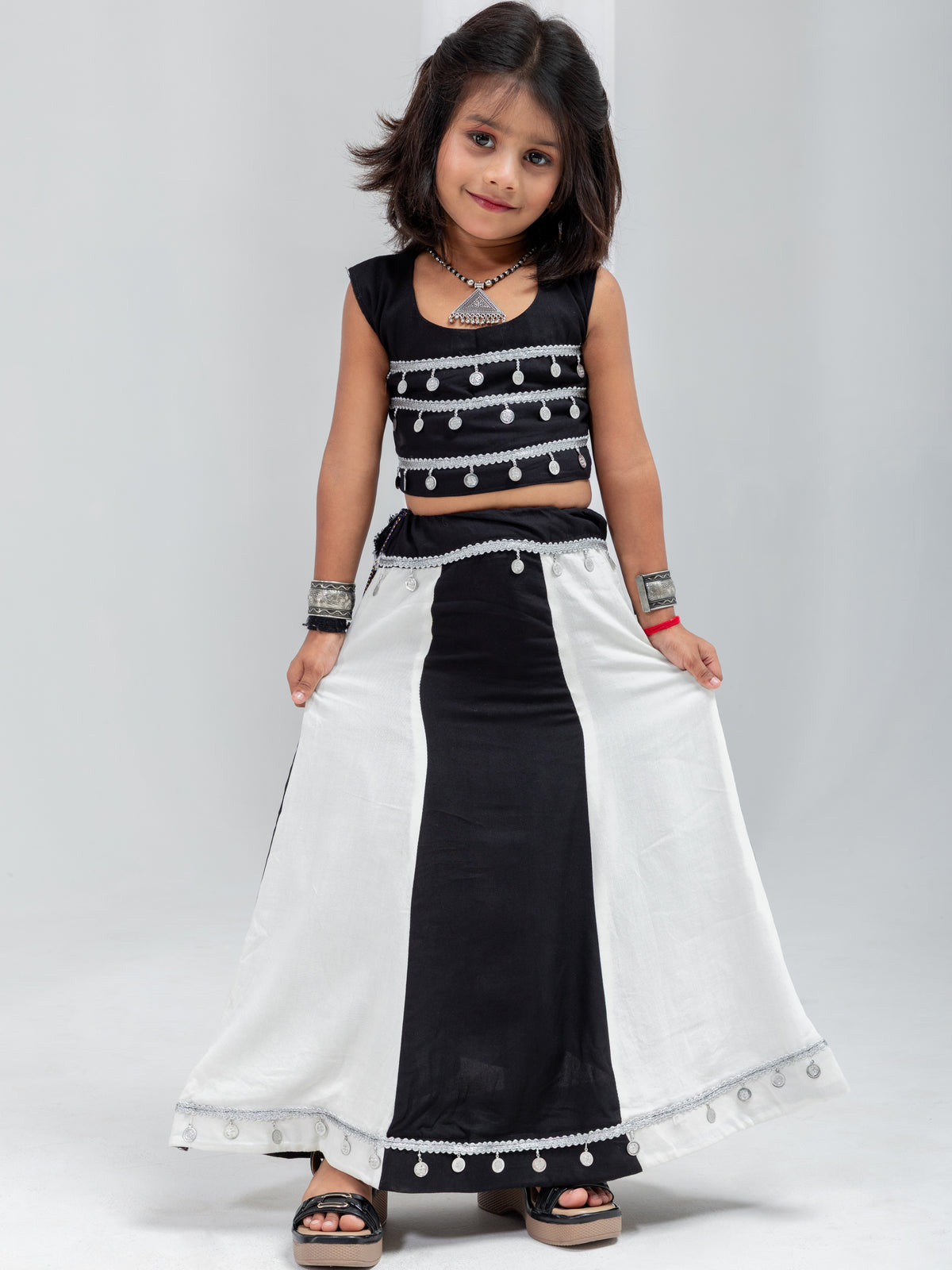 Rayon Cotton Kids Navratri Lehenga With Blouse