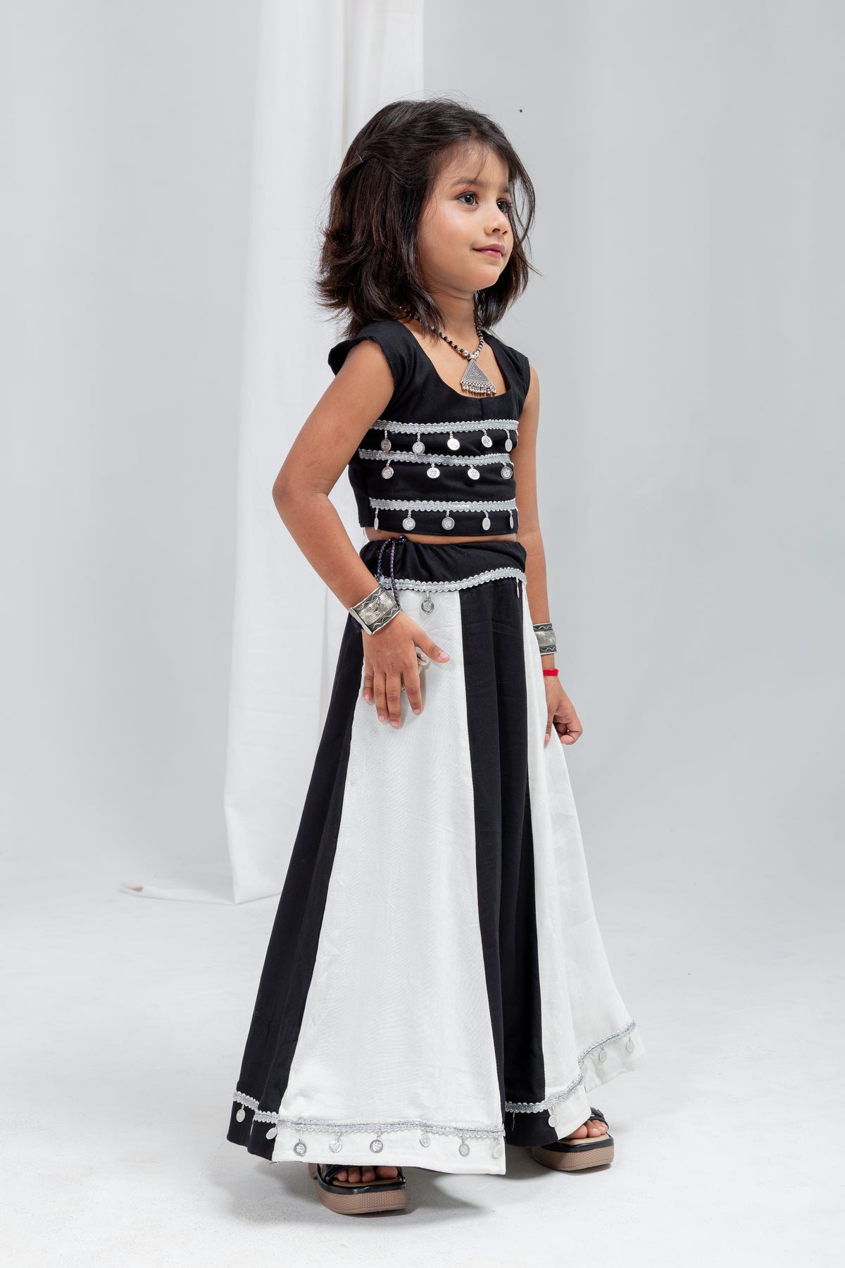 Rayon Cotton Kids Navratri Lehenga With Blouse