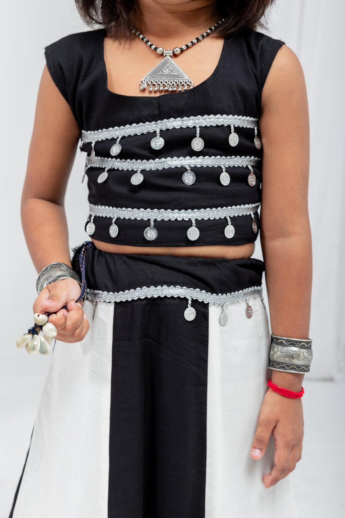 Rayon Cotton Kids Navratri Lehenga With Blouse