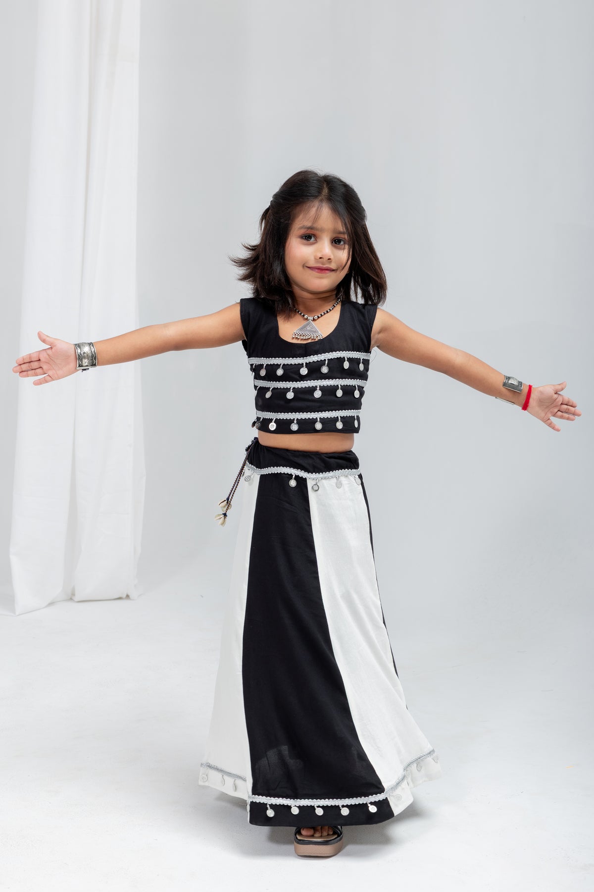 Rayon Cotton Kids Navratri Lehenga With Blouse