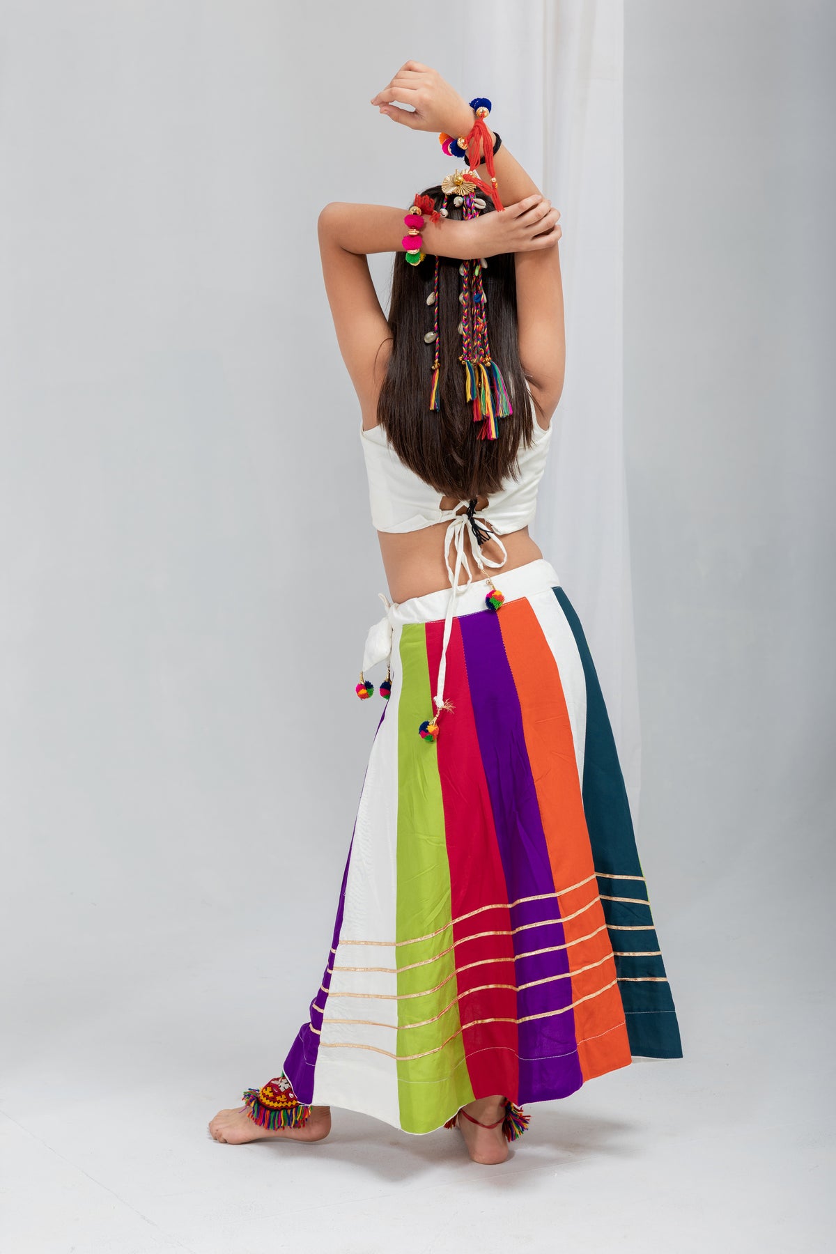 Rayon Cotton Kids Navratri Lehenga With Blouse