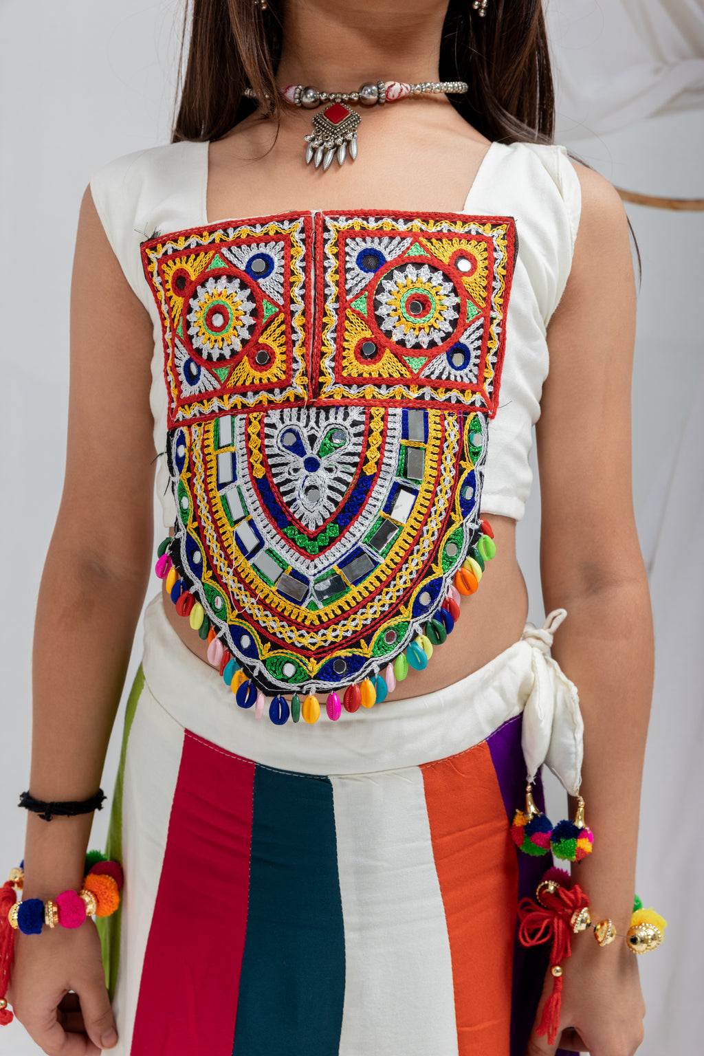 Rayon Cotton Kids Navratri Lehenga With Blouse